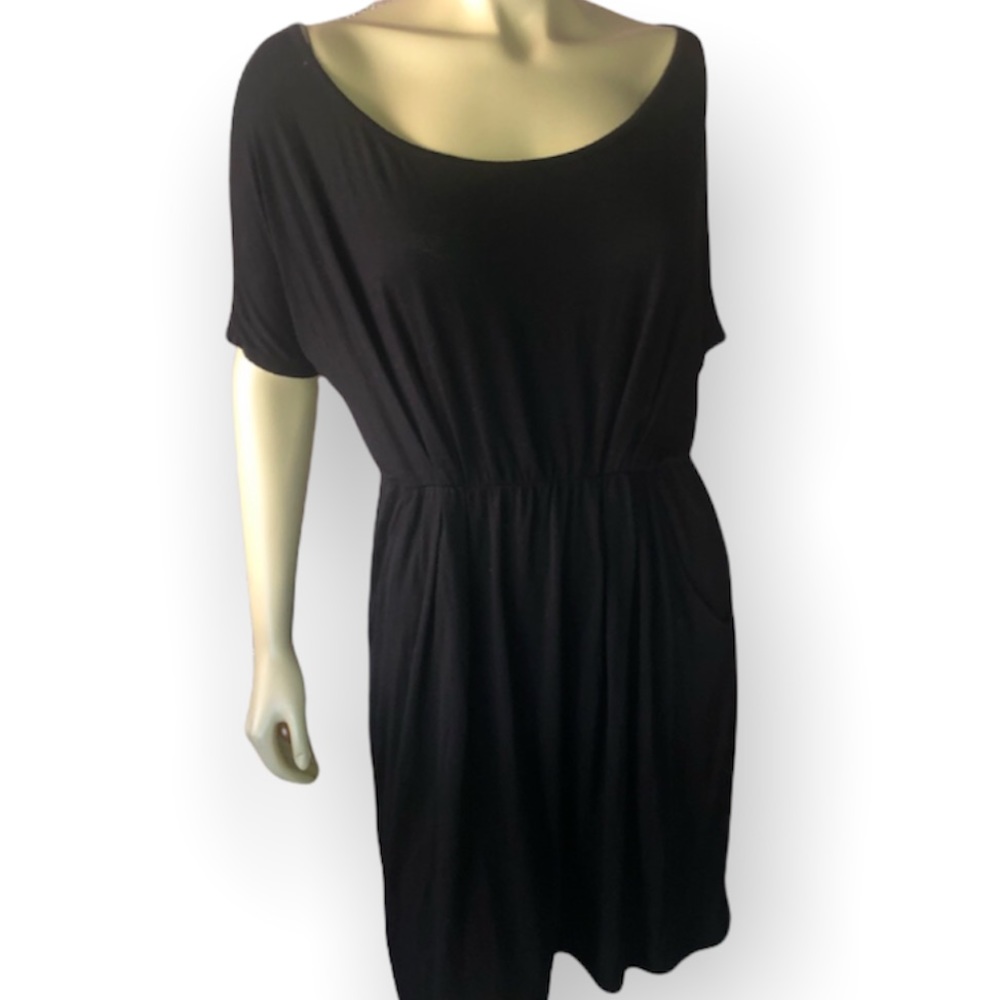 Color Me Red LBD short sleeve pleated cinch waist